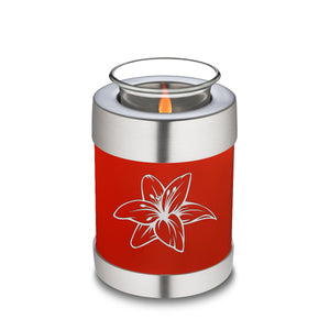 Candle Holder Embrace Bright Red Lily Cremation Urn