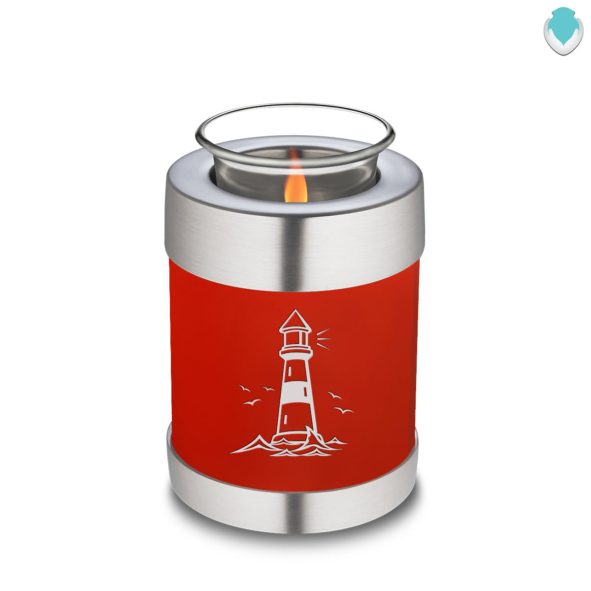 Candle Holder Embrace Bright Red Lighthouse Cremation Urn