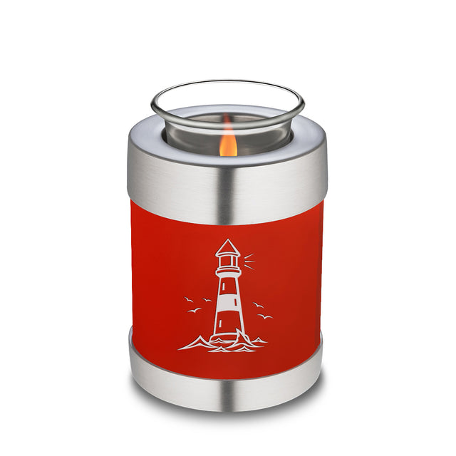 Candle Holder Embrace Bright Red Lighthouse Cremation Urn