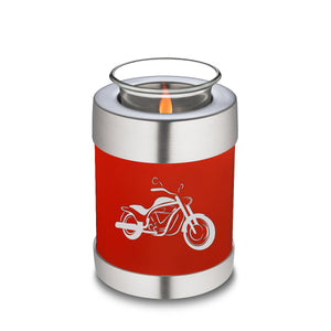 Candle Holder Embrace Bright Red Motorcycle Cremation Urn