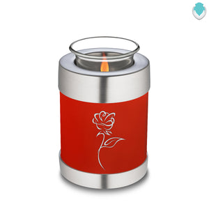 Candle Holder Embrace Bright Red Rose Cremation Urn