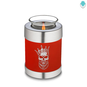Candle Holder Embrace Bright Red Skull Cremation Urn