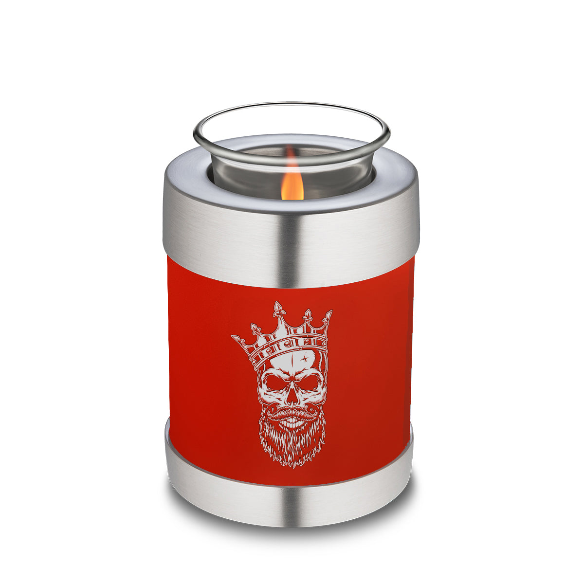 Candle Holder Embrace Bright Red Skull Cremation Urn