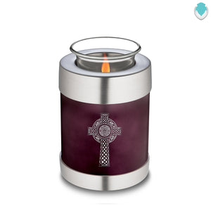 Candle Holder Embrace Cherry Purple Celtic Cross Cremation Urn