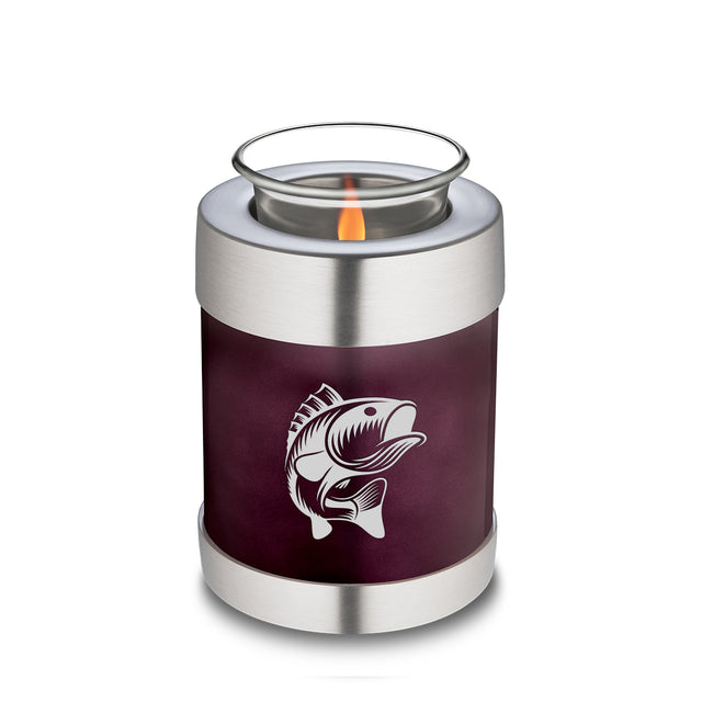 Candle Holder Embrace Cherry Purple Fishing Cremation Urn