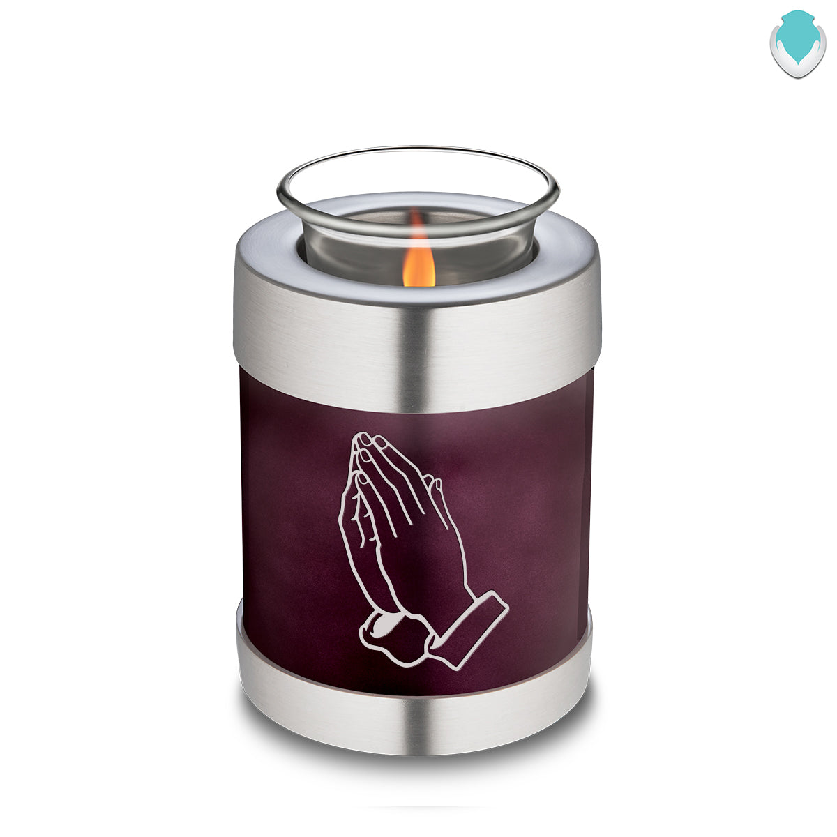 Candle Holder Embrace Cherry Purple Praying Hands Cremation Urn