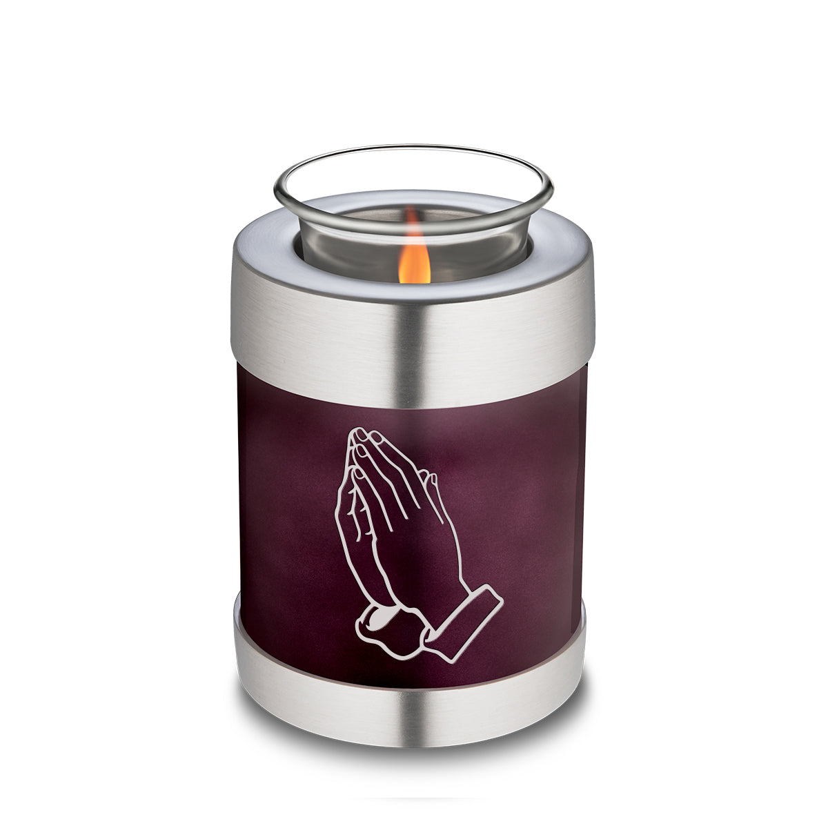 Candle Holder Embrace Cherry Purple Praying Hands Cremation Urn