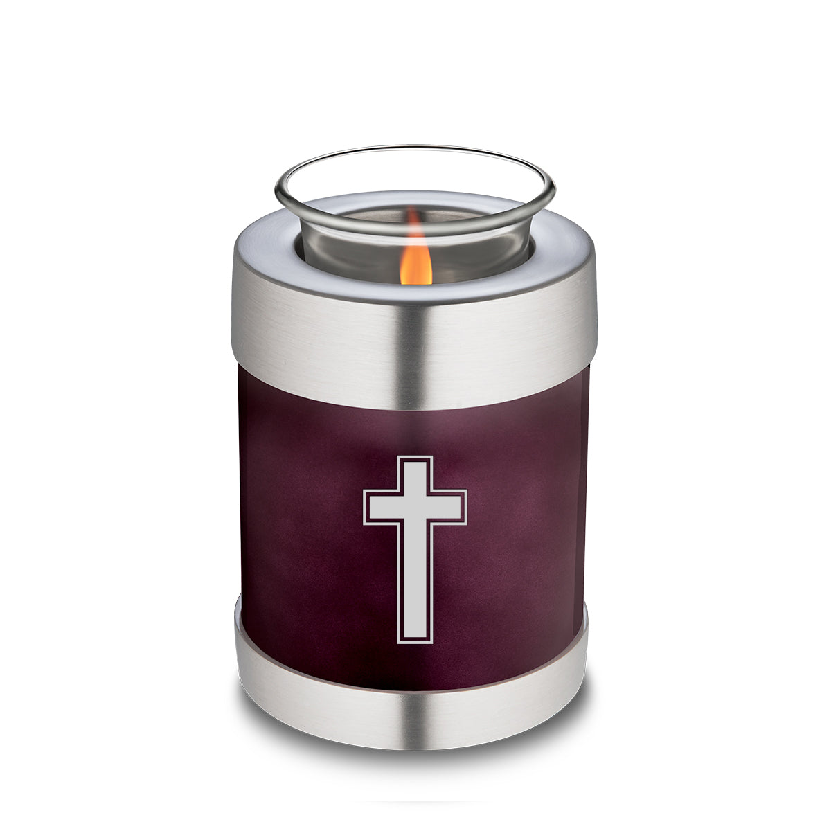 Candle Holder Embrace Cherry Purple Simple Cross Cremation Urn