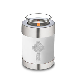 Candle Holder Embrace White Celtic Cross Cremation Urn