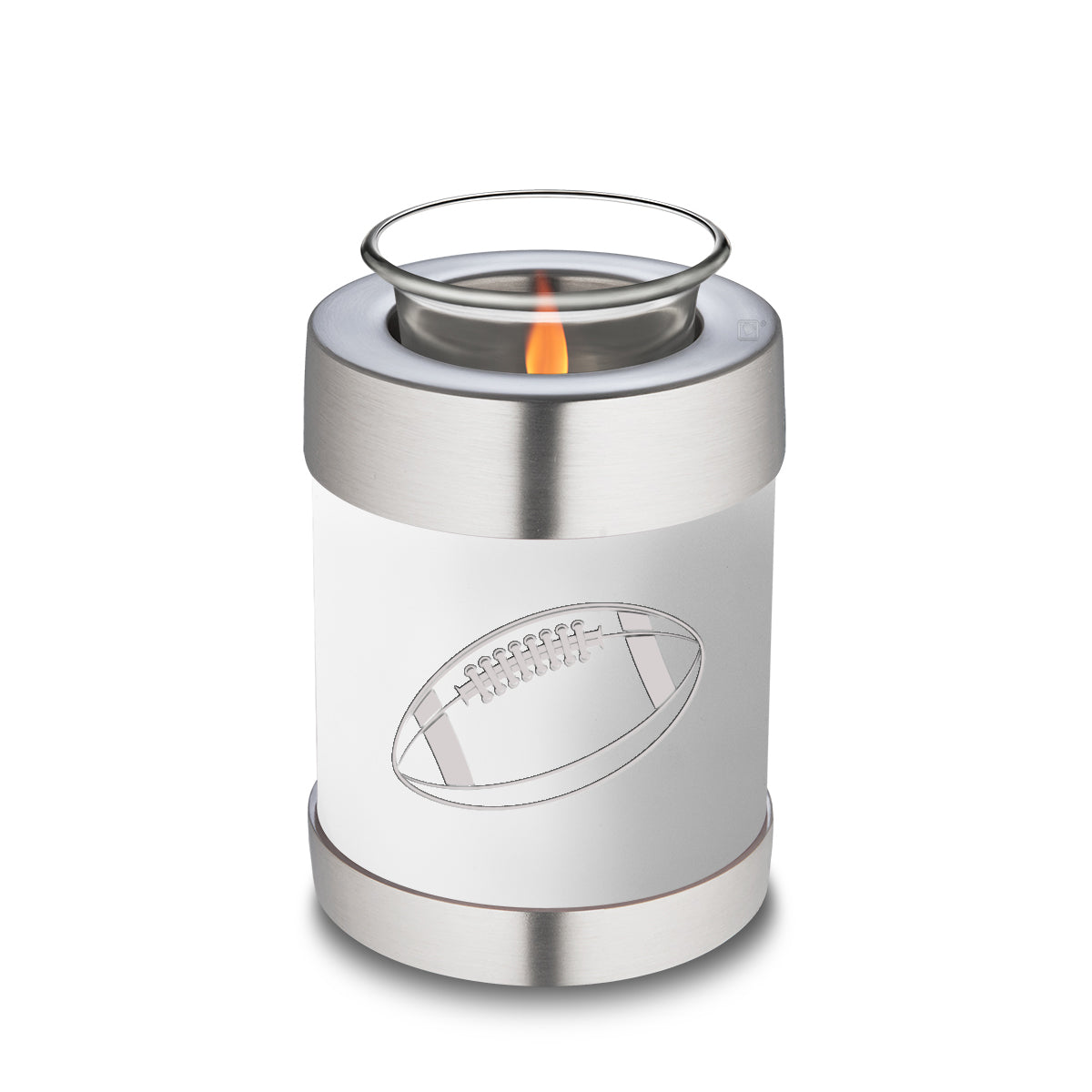 Candle Holder Embrace White Football Cremation Urn