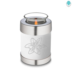Candle Holder Embrace White Lily Cremation Urn