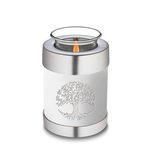 Candle Holder Embrace White Tree of Life Cremation Urn