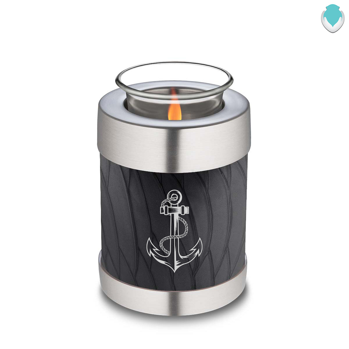 Candle Holder Embrace Pearl Black Anchor Cremation Urn
