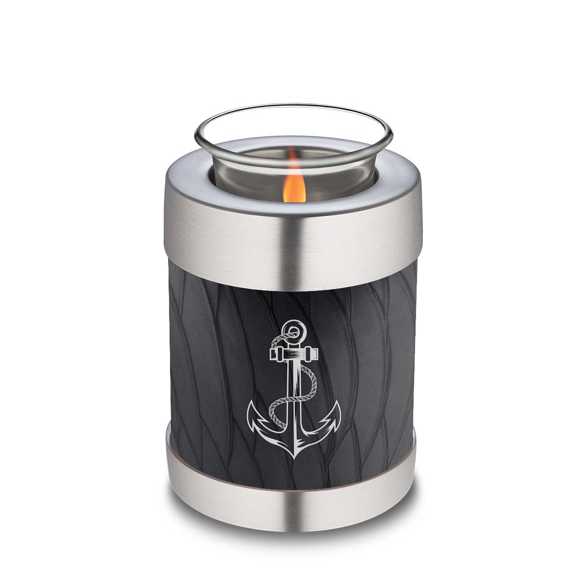 Candle Holder Embrace Pearl Black Anchor Cremation Urn