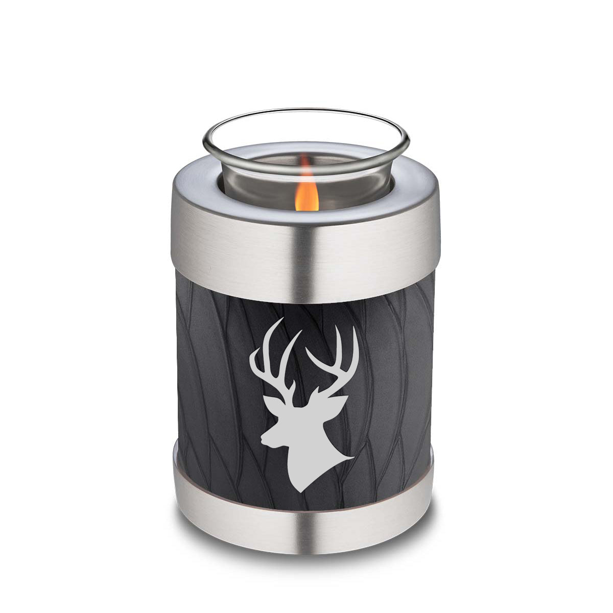 Candle Holder Embrace Pearl Black Deer Cremation Urn