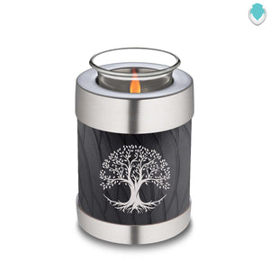 Candle Holder Embrace Pearl Black Tree of Life Cremation Urn