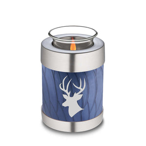 Candle Holder Embrace Pearl Cobalt Blue Deer Cremation Urn