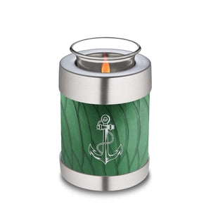 Candle Holder Embrace Pearl Green Anchor Cremation Urn