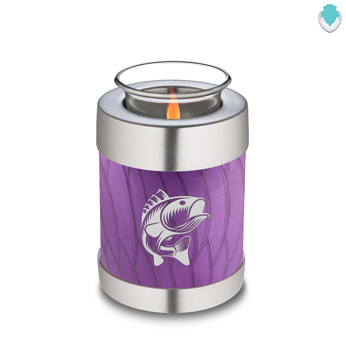 Candle Holder Embrace Pearl Purple Fishing Cremation Urn