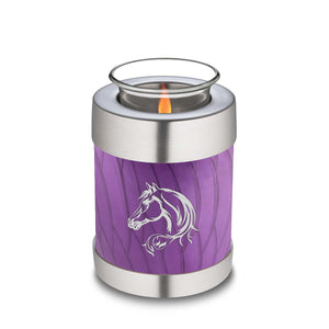 Candle Holder Embrace Pearl Purple Horse Cremation Urn
