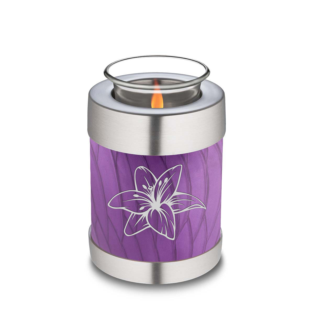 Candle Holder Embrace Pearl Purple Lily Cremation Urn