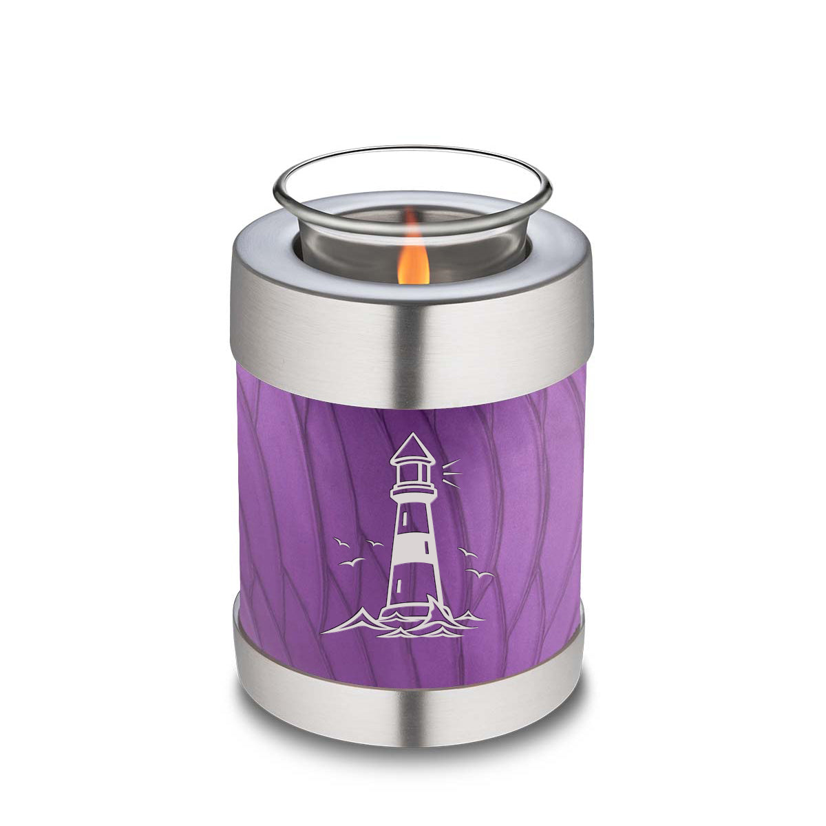 Candle Holder Embrace Pearl Purple Lighthouse Cremation Urn
