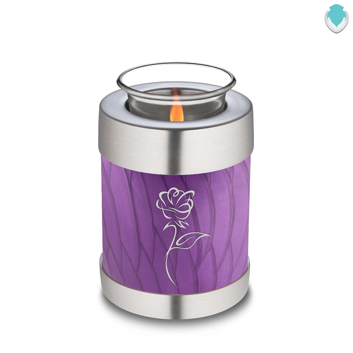 Candle Holder Embrace Pearl Purple Rose Cremation Urn