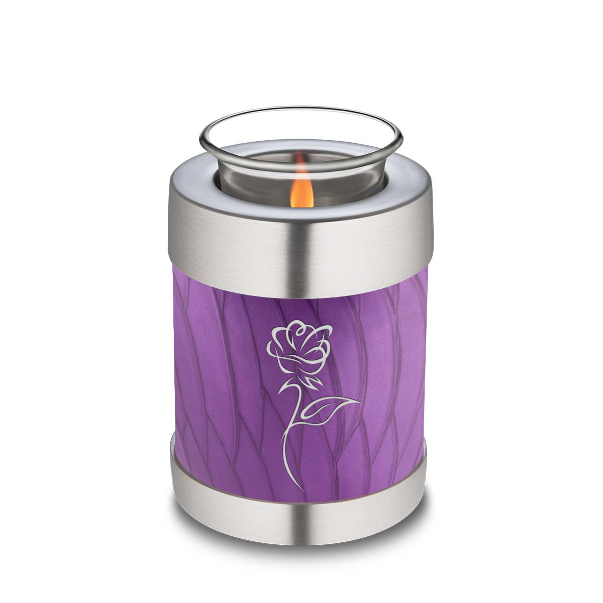 Candle Holder Embrace Pearl Purple Rose Cremation Urn
