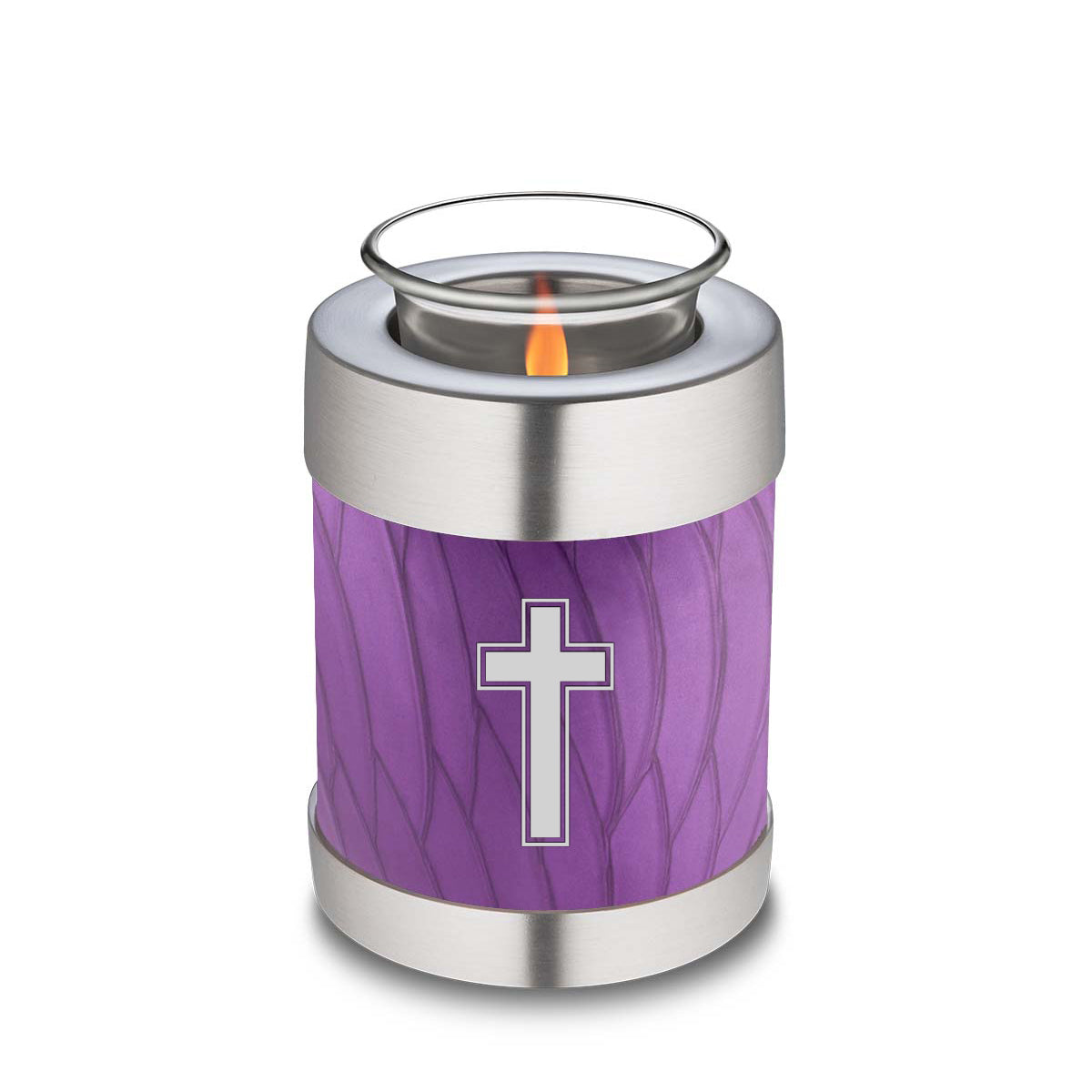 Candle Holder Embrace Pearl Purple Simple Cross Cremation Urn