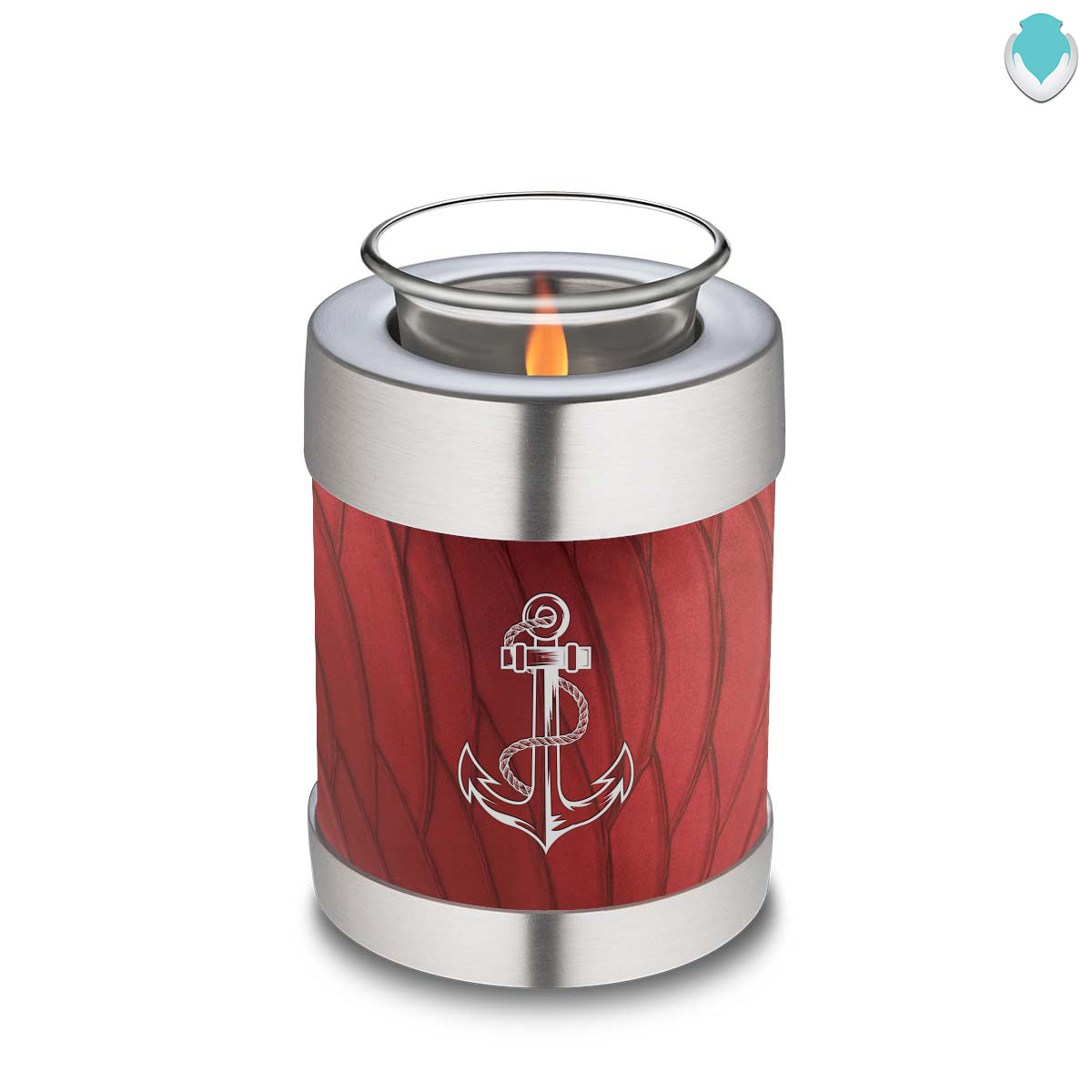 Candle Holder Embrace Pearl Candy Red Anchor Cremation Urn