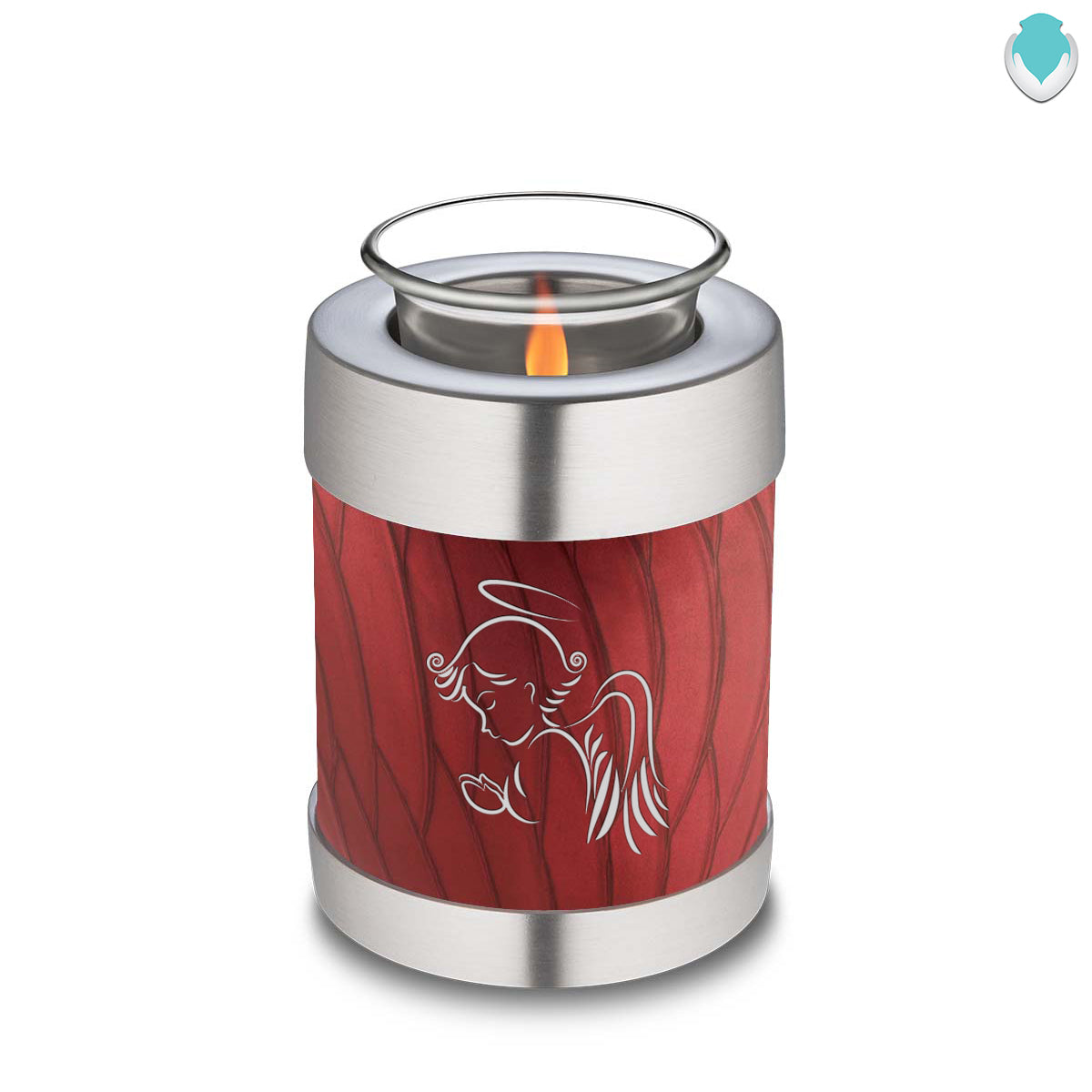 Candle Holder Embrace Pearl Candy Red Angel Cremation Urn