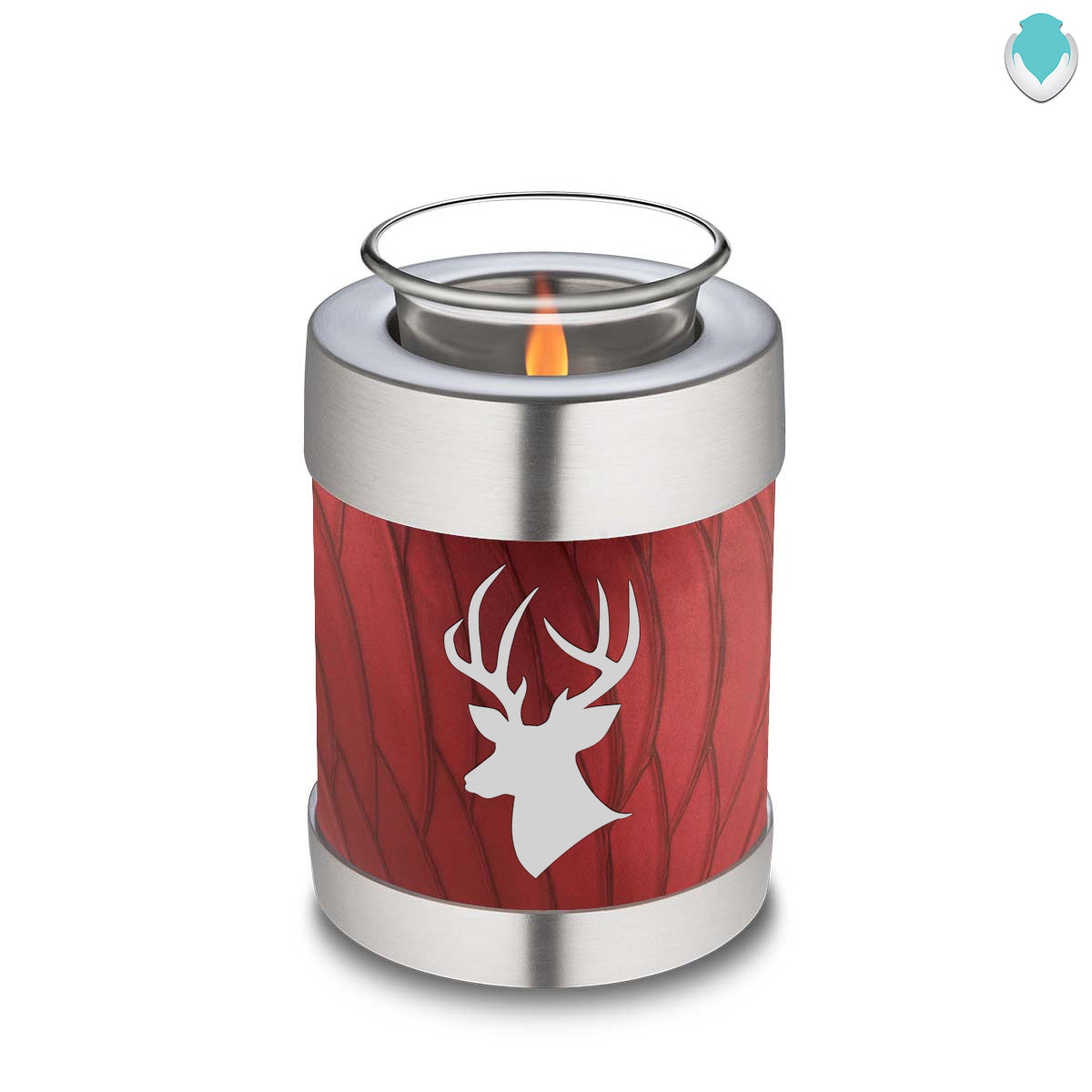Candle Holder Embrace Pearl Candy Red Deer Cremation Urn