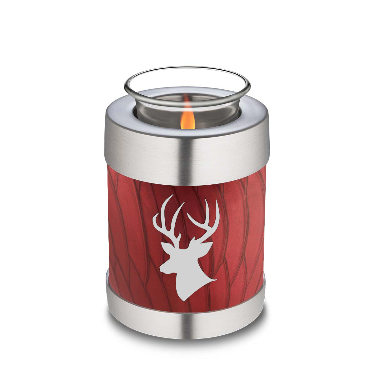 Candle Holder Embrace Pearl Candy Red Deer Cremation Urn