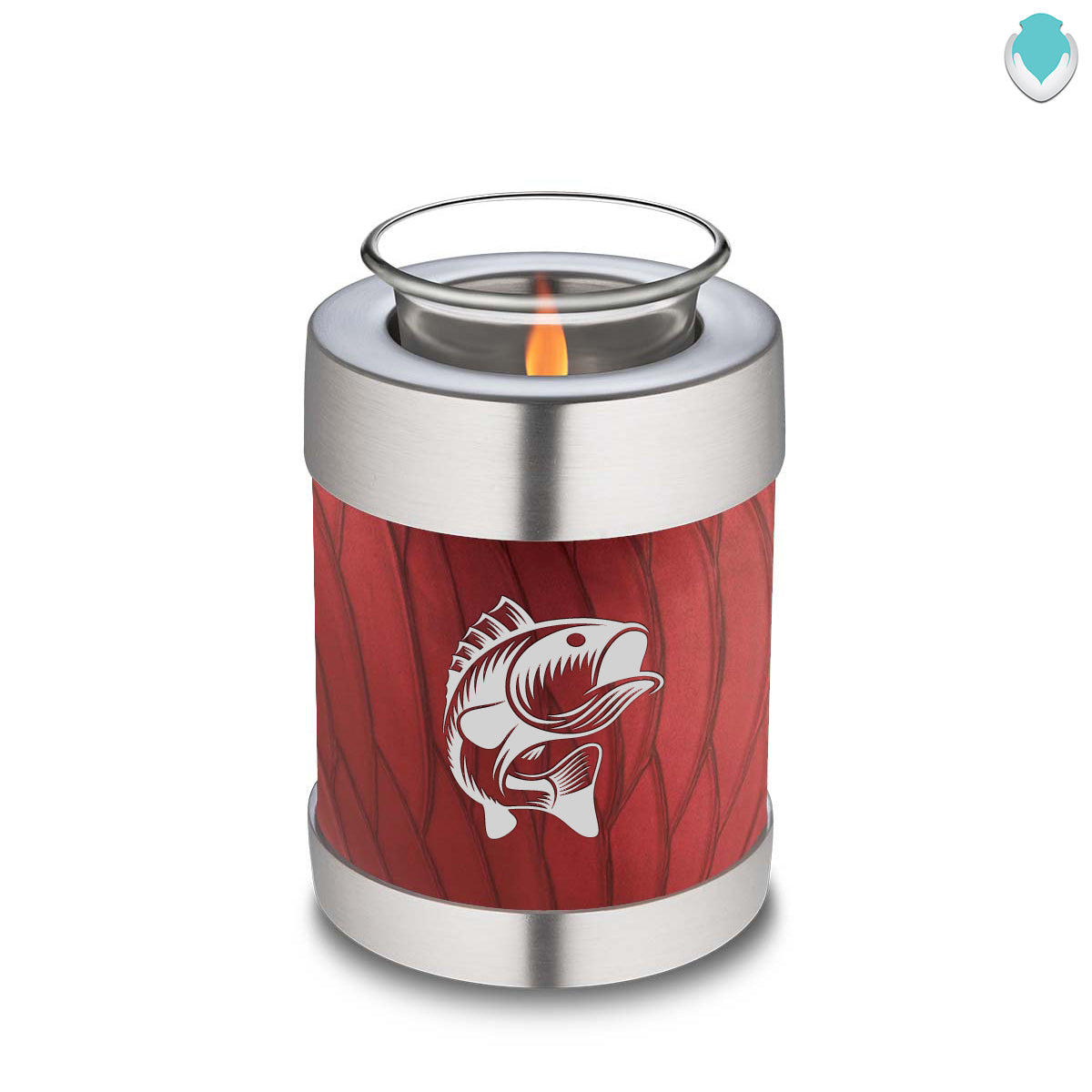 Candle Holder Embrace Pearl Candy Red Fishing Cremation Urn