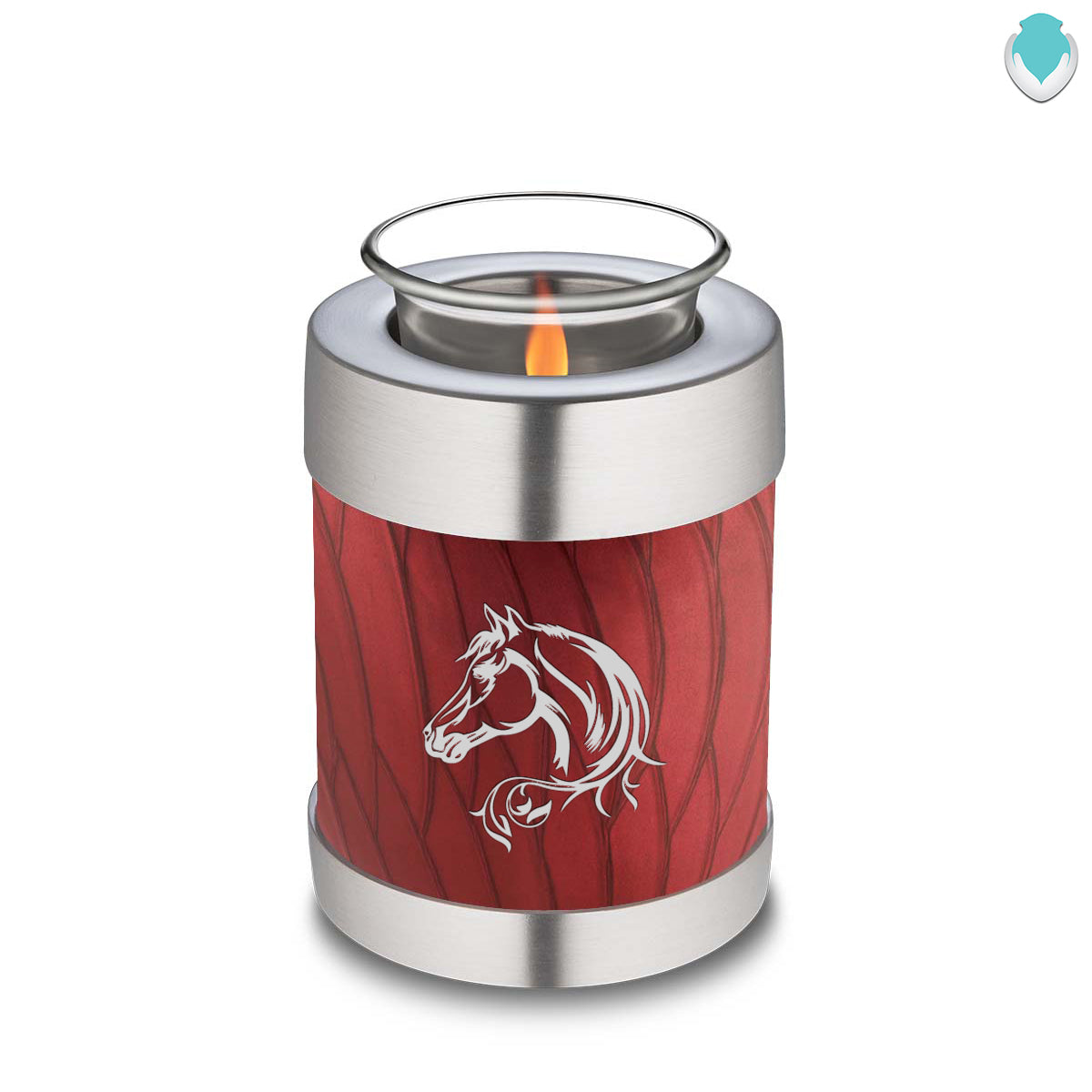 Candle Holder Embrace Pearl Candy Red Horse Cremation Urn