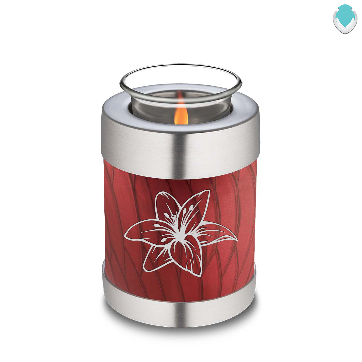 Candle Holder Embrace Pearl Candy Red Lily Cremation Urn