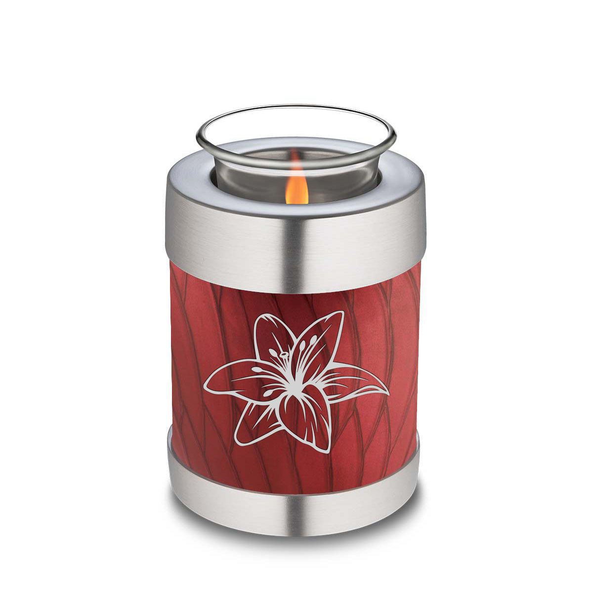 Candle Holder Embrace Pearl Candy Red Lily Cremation Urn