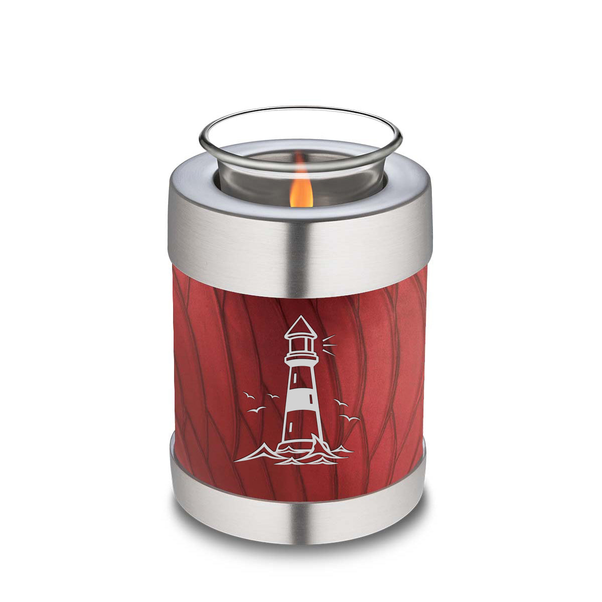 Candle Holder Embrace Pearl Candy Red Lighthouse Cremation Urn
