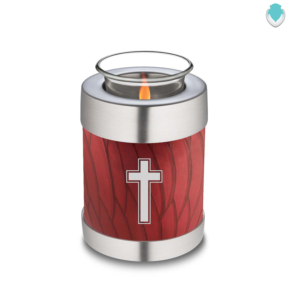 Candle Holder Embrace Pearl Candy Red Simple Cross Cremation Urn