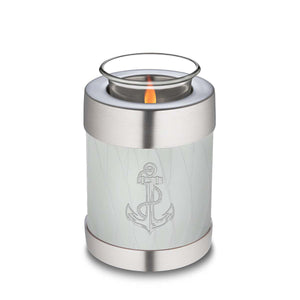 Candle Holder Embrace Pearl White Anchor Cremation Urn