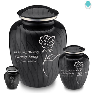 Keepsake Embrace Pearl Black Rose Cremation Urn