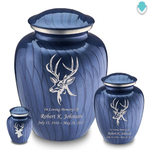 Keepsake Embrace Pearl Cobalt Blue Deer Cremation Urn