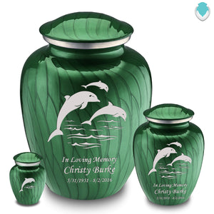 Keepsake Embrace Pearl Green Dolphin Cremation Urn