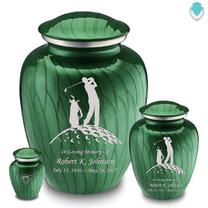 Medium Embrace Pearl Green Golf Cremation Urn
