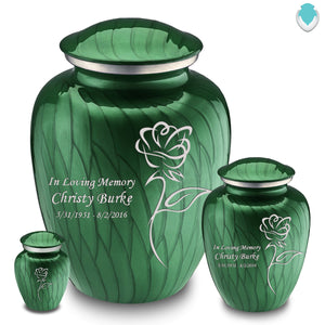 Keepsake Embrace Pearl Green Rose Cremation Urn