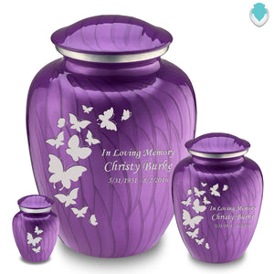 Keepsake Embrace Pearl Purple Butterflies Cremation Urn