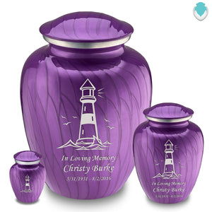 Keepsake Embrace Pearl Purple Lighthouse Cremation Urn
