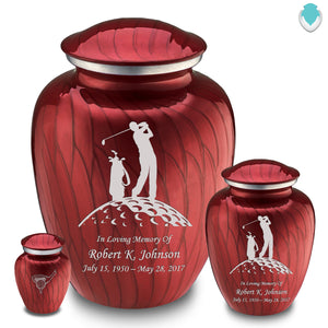 Keepsake Embrace Pearl Candy Red Golf Cremation Urn