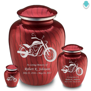 Keepsake Embrace Pearl Candy Red Motorcycle Cremation Urn