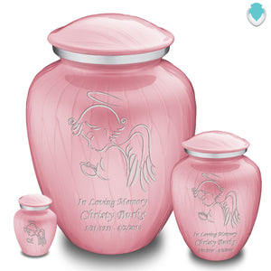 Keepsake Embrace Pearl Light Pink Angel Cremation Urn